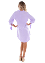 NW1718- Lilac Cotton Tunic Dress