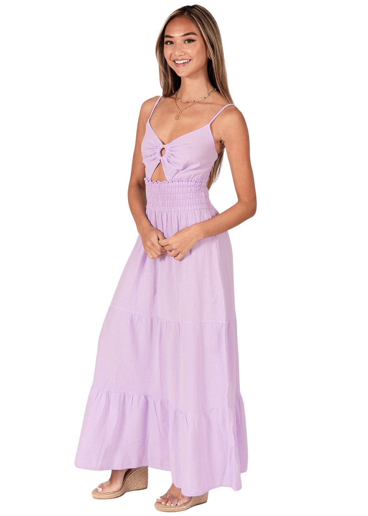 NW1731 - Lilac Cotton Maxi Dress NEO NYC, INC. NW1731 - Lilac Cotton Maxi Dress NEO NYC, INC.