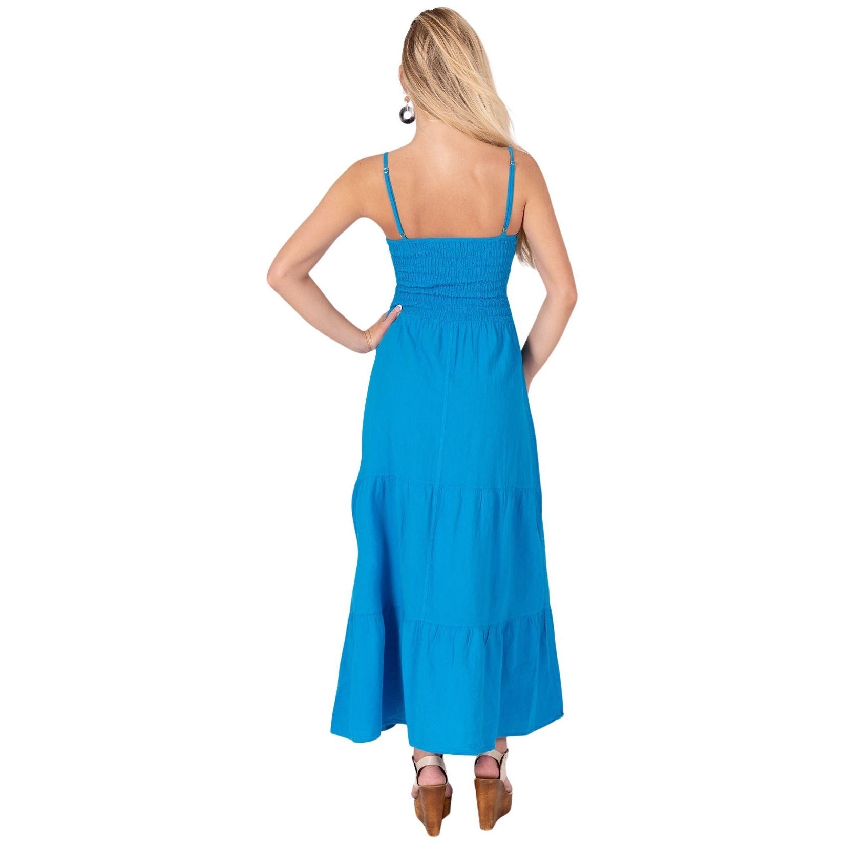 royal blue cotton dress Joy Open Back Cotton Dress In Royal-Blue Rhea Costa