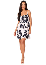 NW1759 - Navy Print Cotton Mini Dress