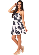 NW1759 - Navy Print Cotton Mini Dress