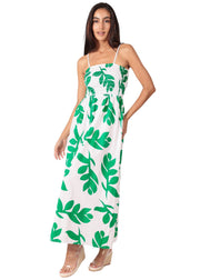 NW1761- Print Green Maxi Cotton Dress