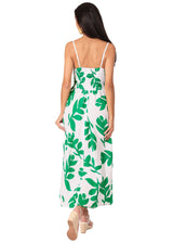 NW1762- Print Green Maxi Cotton Dress