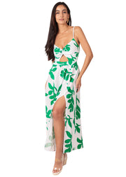 NW1762 - Print Green Maxi Cotton Dress
