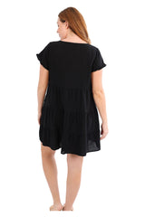 NW1815 - Black Curve Cotton Dress