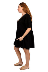 NW1833 - Black Curve Cotton Dress