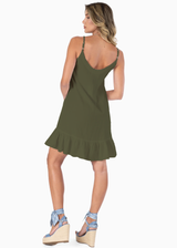 NW1834 - Olive Green Missy Cotton Dress