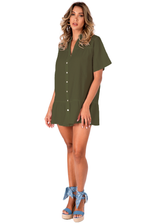 NW1815 - Olive Green  Missy Cotton Dress