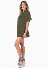 NW1815 - Olive Green  Missy Cotton Dress