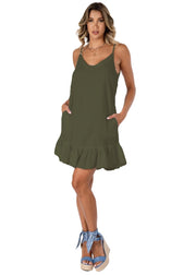 NW1834 - Olive Green Missy Cotton Dress