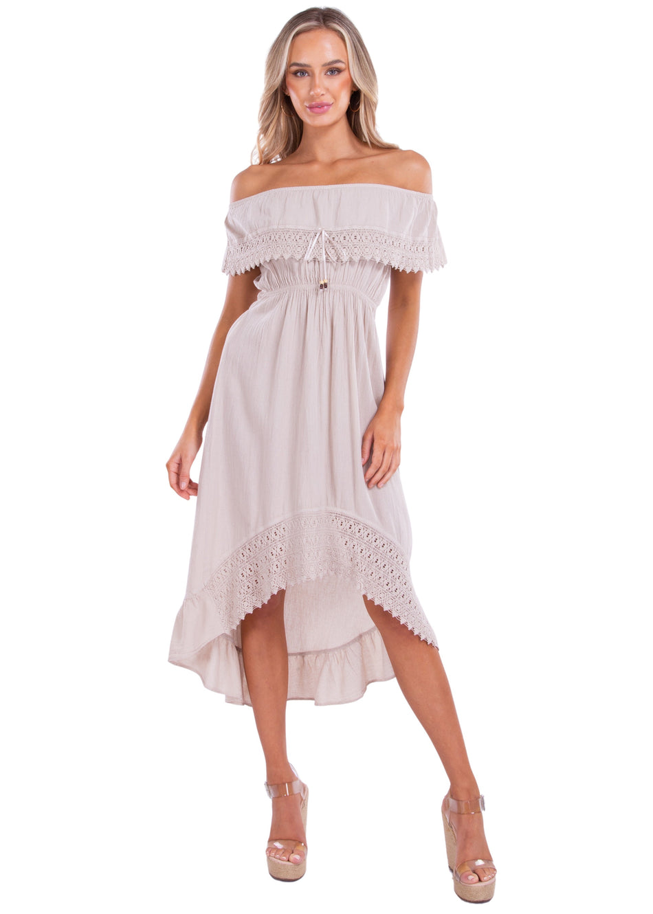 NW1083 - Baby Beige Cotton Dress