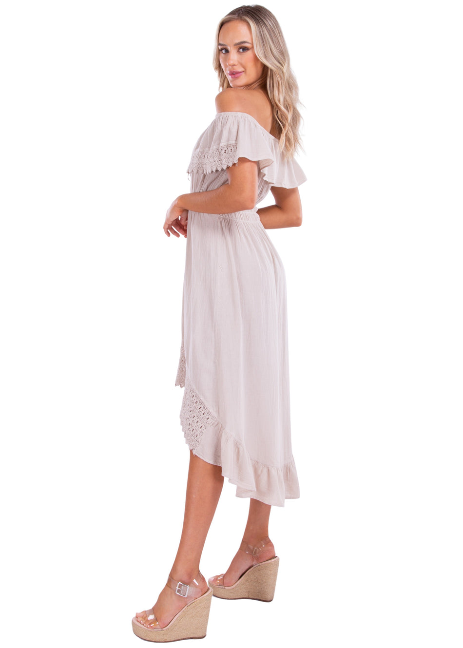 NW1083 - Baby Beige Cotton Dress