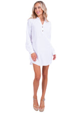 NW1411 - White Tunic Cotton Dress