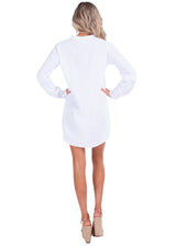 NW1411 - White Tunic Cotton Dress