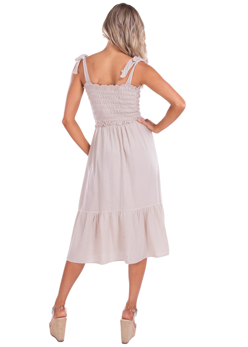 NW1428 - Baby Beige Cotton Dress