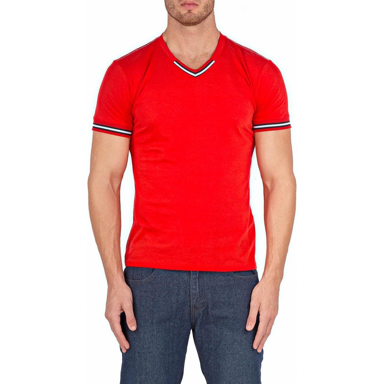 BESPOKE SPORT - Red Mens T Shirt - 161522 - www.bespokemoda.com