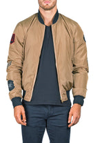 BESPOKE - Beige Bomber Jacket - 174201 - www.bespokemoda.com