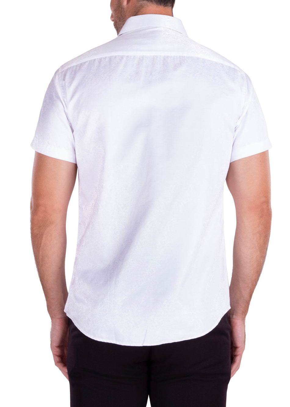 192117 - Men's White Button Up Short Sleeve Dress Shirt