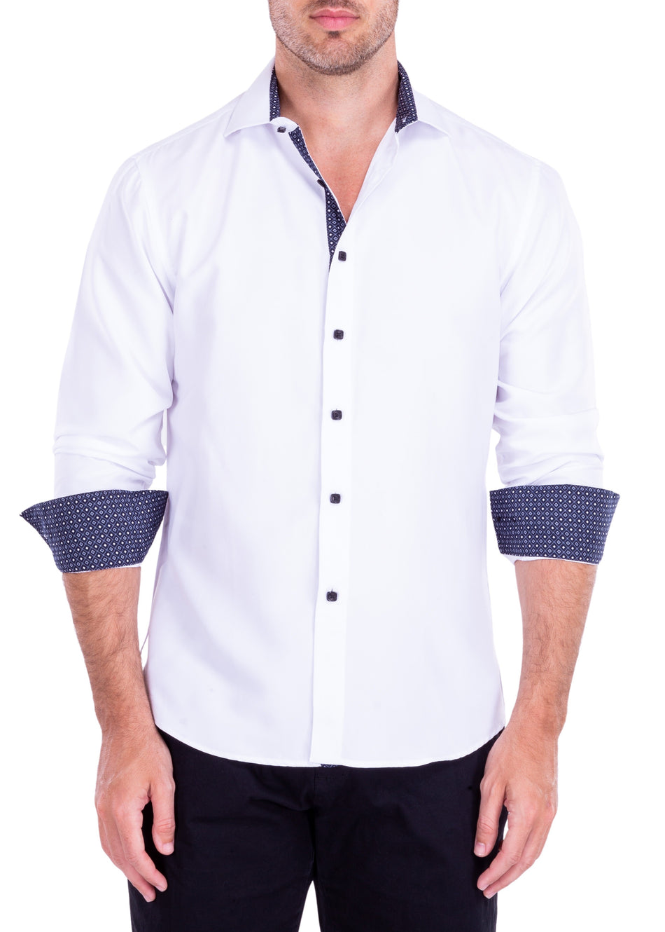192318 - White Button Up Long Sleeve Dress Shirt