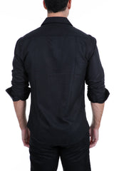 192325 - Black Button Up Long Sleeve Dress Shirt