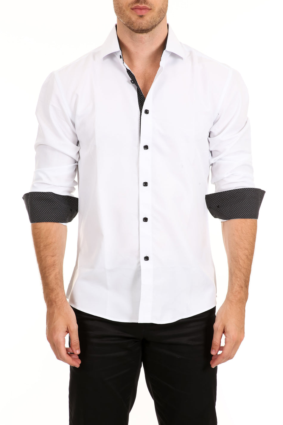 192325 - White Button Up Long Sleeve Dress Shirt