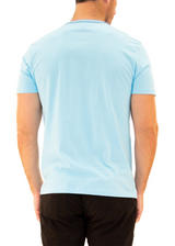201007 - Men's Turquoise Short Sleeve Cotton Henley