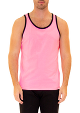 201023 - Men's Neon Pink Cotton Tank Top