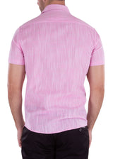 202120 - Pink Button Up Short Sleeve Dress Shirt