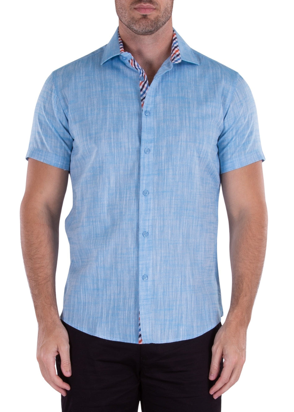 202120 - Turquoise Button Up Short Sleeve Dress Shirt
