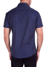 202167 - Navy Button Up Short Sleeve Dress Shirt