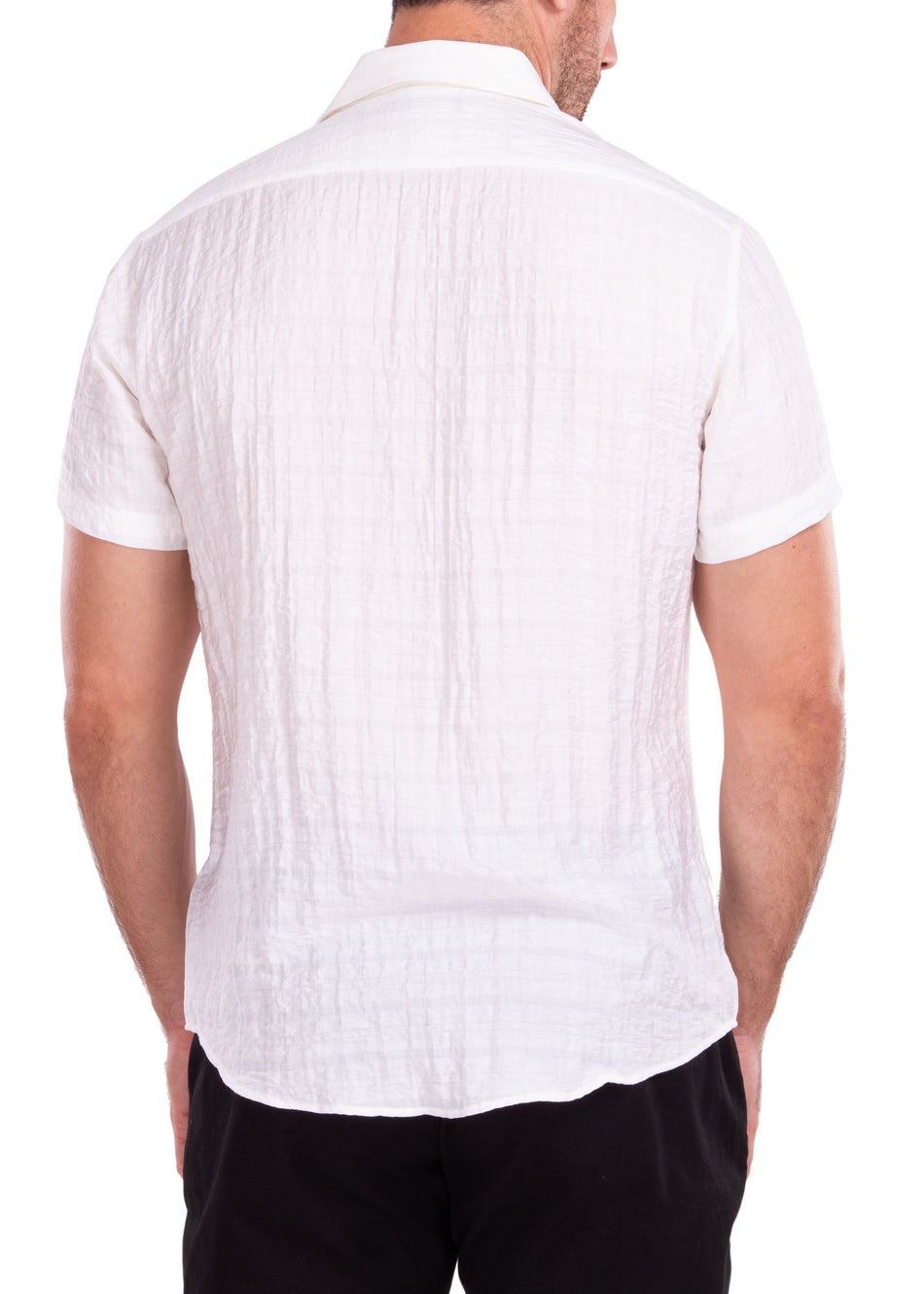 202173 - White Button Up Short Sleeve Dress Shirt