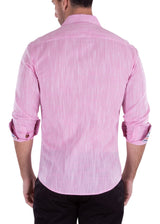 202238 - Men's Pink Button Up Long Sleeve Dress Shirt