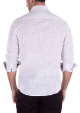 202238 - Men's White Button Up Long Sleeve Dress Shirt