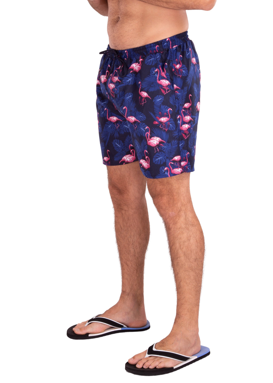 203150 - Navy Flamingo Print Shorts