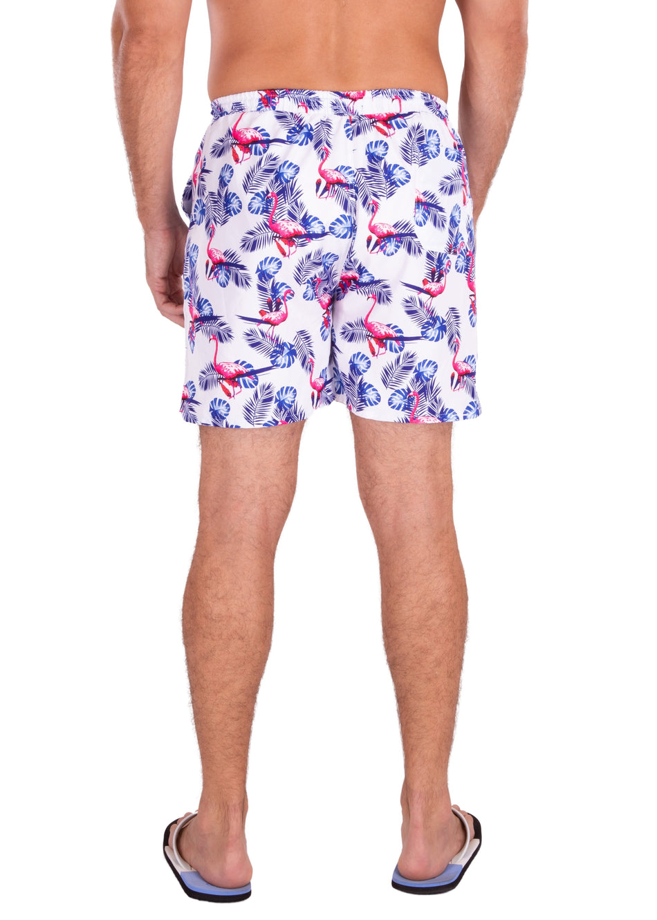 203150 - White Flamingo Print Shorts
