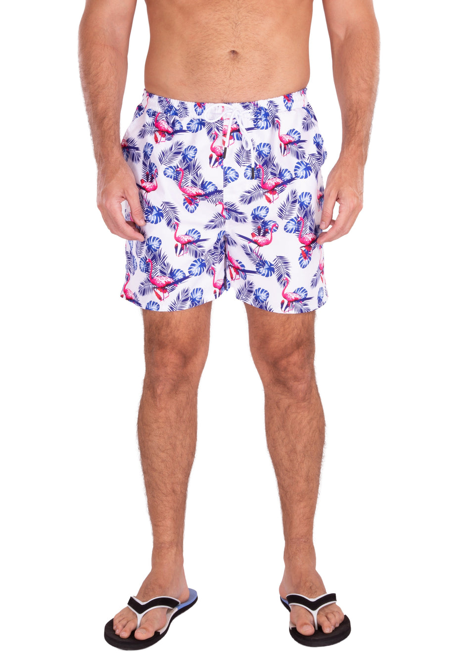 203150 - White Flamingo Print Shorts