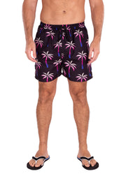 203160 - Black Tropical Print Shorts