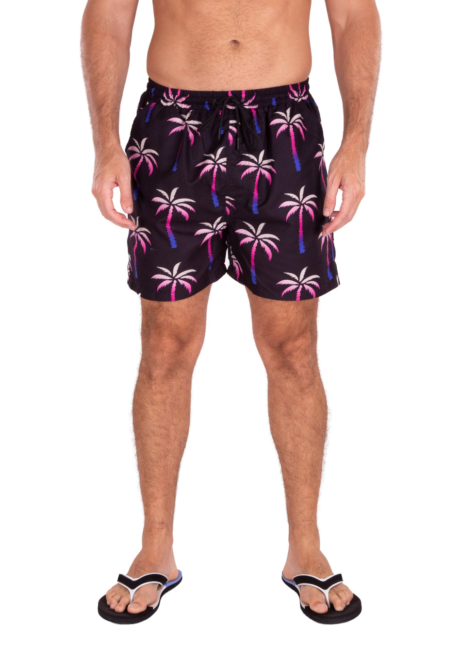 203160 - Black Tropical Print Shorts
