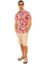 206000 - Red Cotton Hawaiian Pocket Shirt