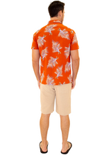 206019 - Orange Cotton Hawaiian Pocket Shirt