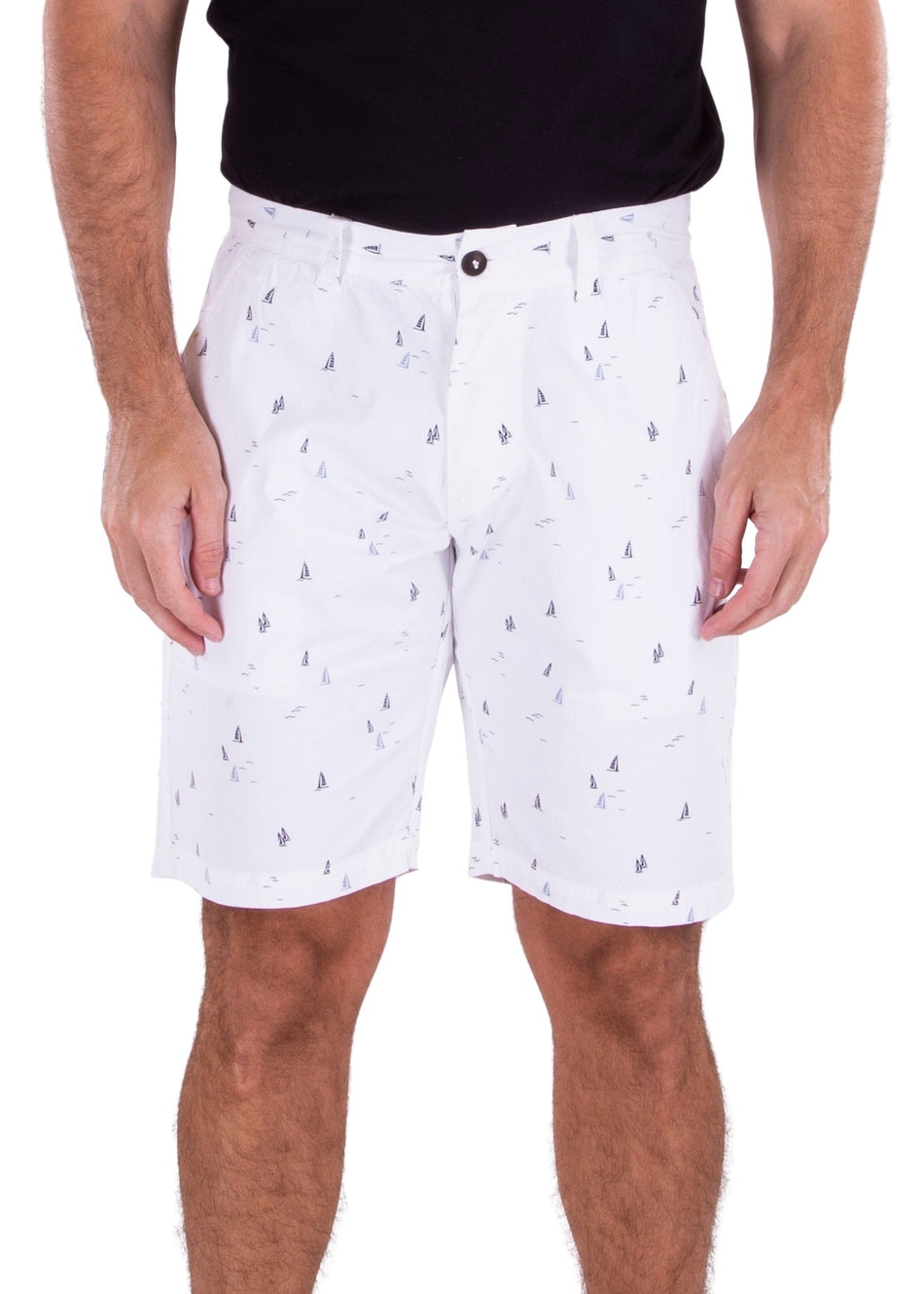 210813 - White Printed Shorts