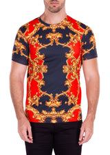 211704 - Red Abstract Pattern T-Shirt