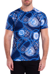 211706 - Navy Abstract Pattern T-Shirt