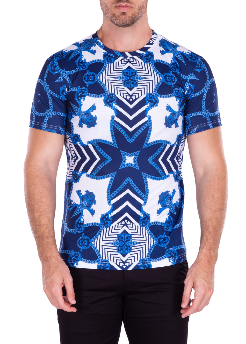 211710 - Navy Abstract Pattern T-Shirt