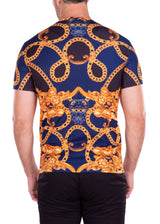 211716 - Navy Abstract Pattern T-Shirt