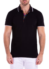 211817 - Black Solid Polo Shirt