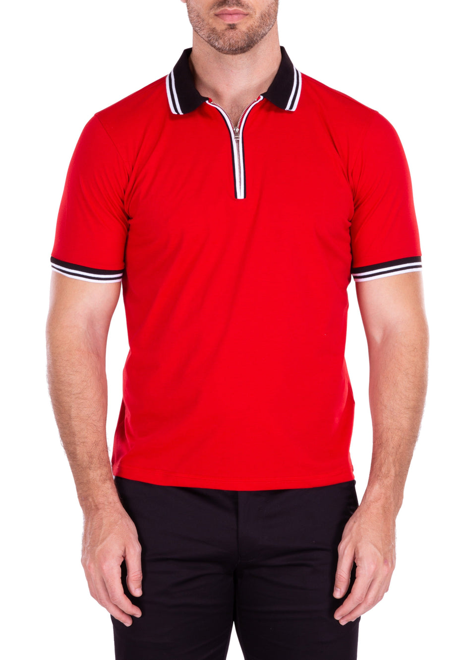 211819 - Red Zipper Polo Shirt