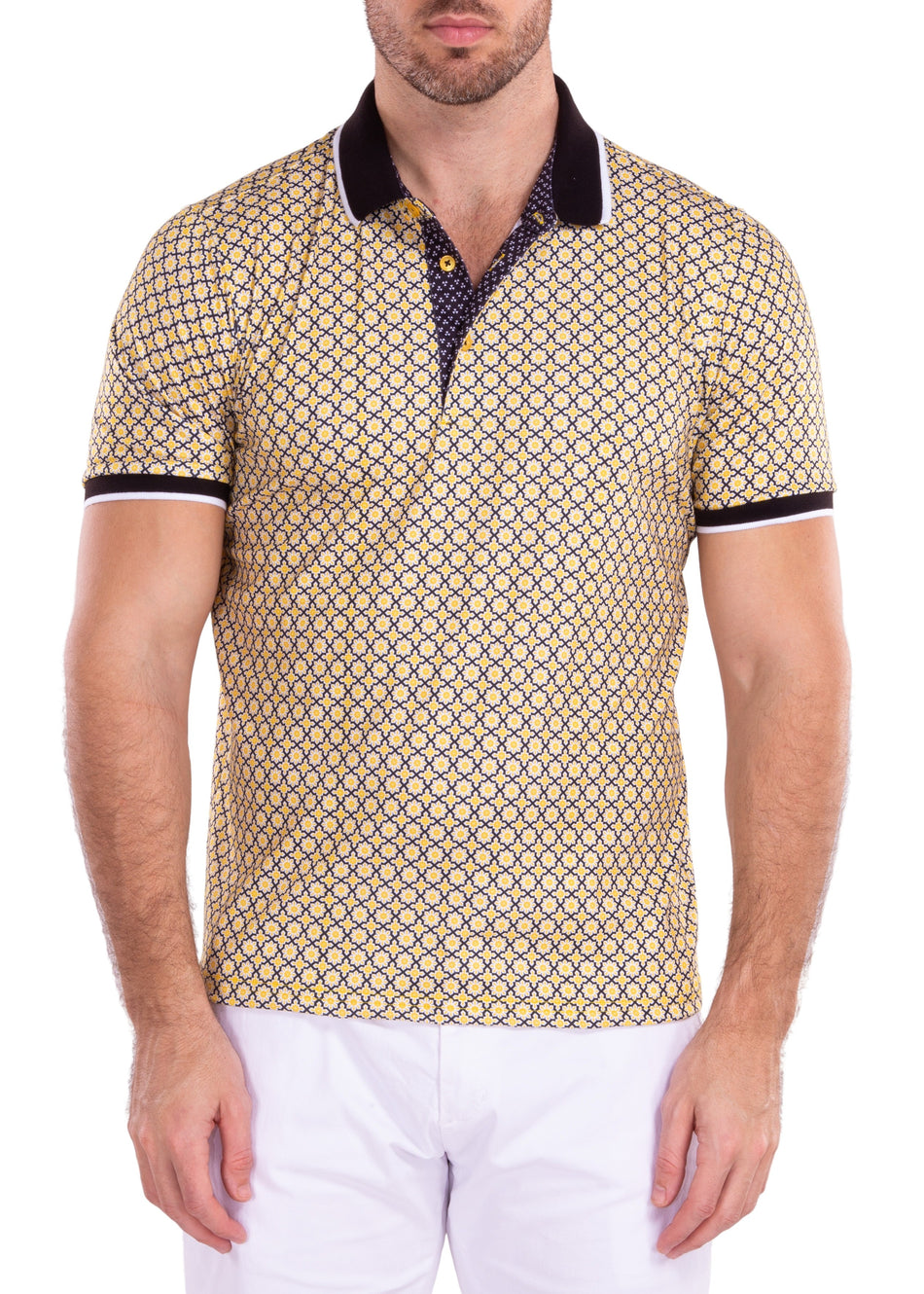 211830 - Yellow Printed Polo Shirt