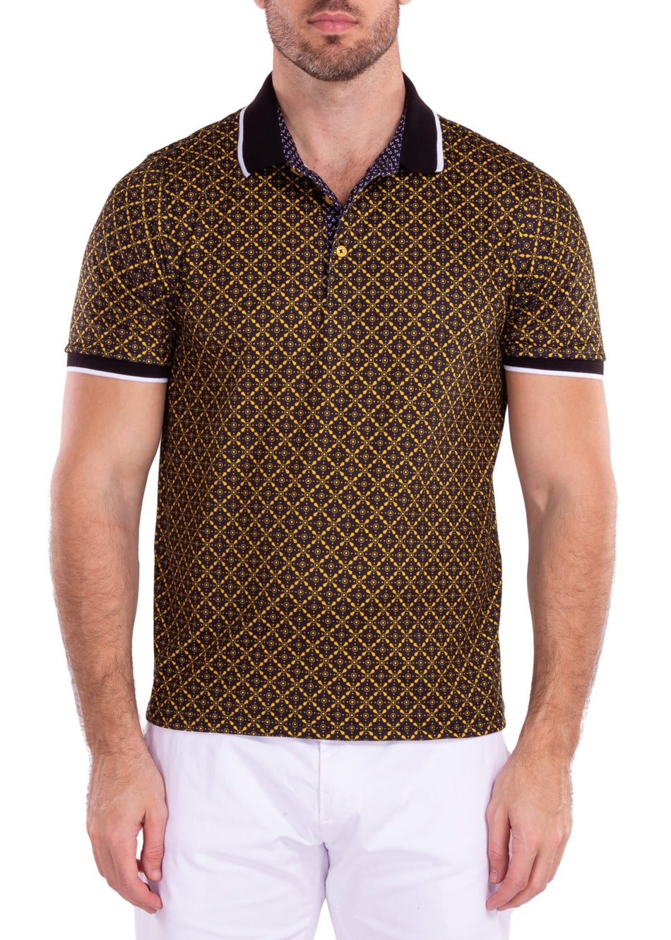 211831 - Yellow Printed Polo Shirt