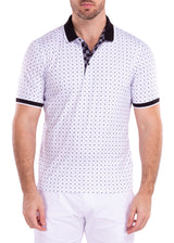 211837 - White Printed Polo Shirt